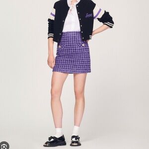 Sandro Clarinette Purple/Black Skirt Size 34
